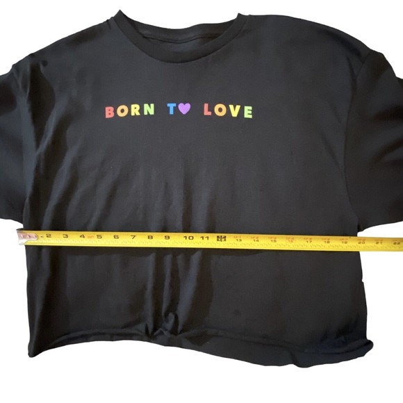 NWT Born To Love Unisex Crop Non-Binary LGBTQ Pride T-shirt Phluid Project Sz L - Picture 5 of 7